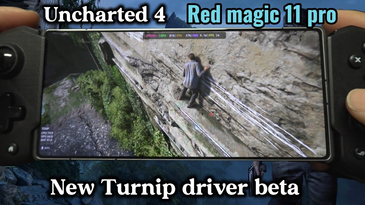 Uncharted 4 - Red magic 11 pro - Gamefusion - Turnip driver beta - Elite Gen 5