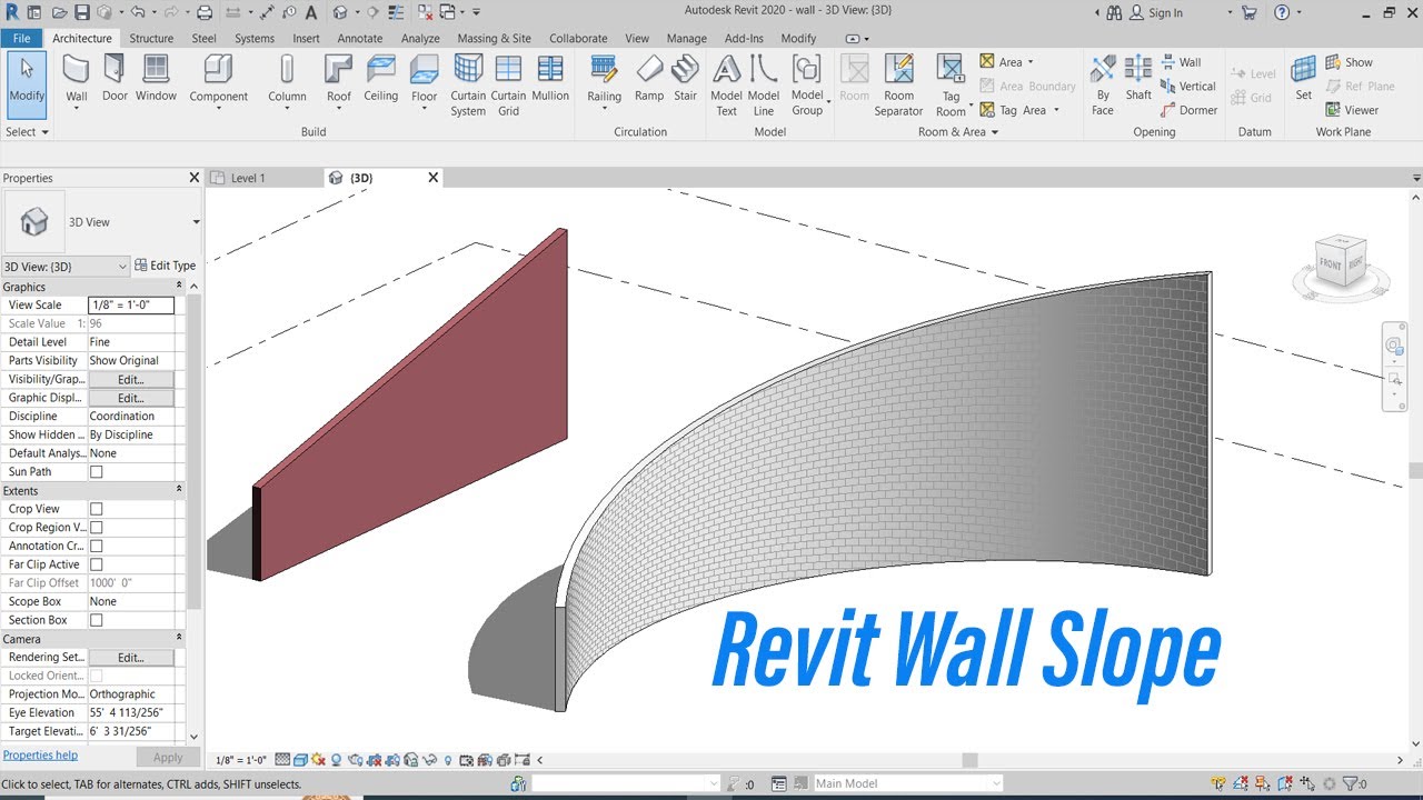 Revit Curve Wall Slope and Linear Wall Slope
