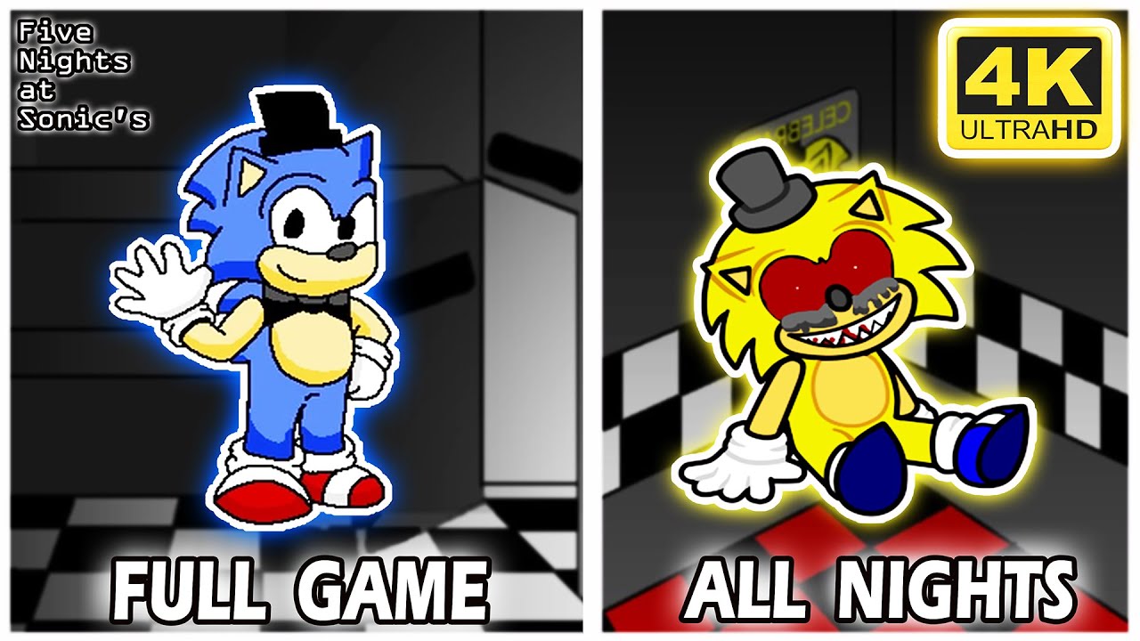 Five Nights at Sonic's 1 (Non-Recoded) 100% Full Walkthrough (All Nights & Endings) (UHD) [4K60FPS]