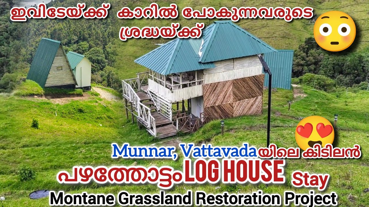 Munnar forest stay/Pazhathottam LogHouse stay👌😲 Montane Grassland Restoration Project, Vattavada.