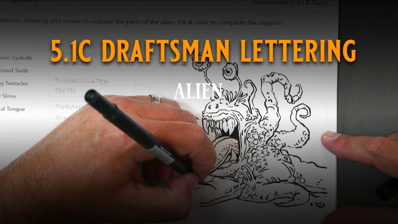 5th Grade Art - 5.1C Draftsman Lettering Activity