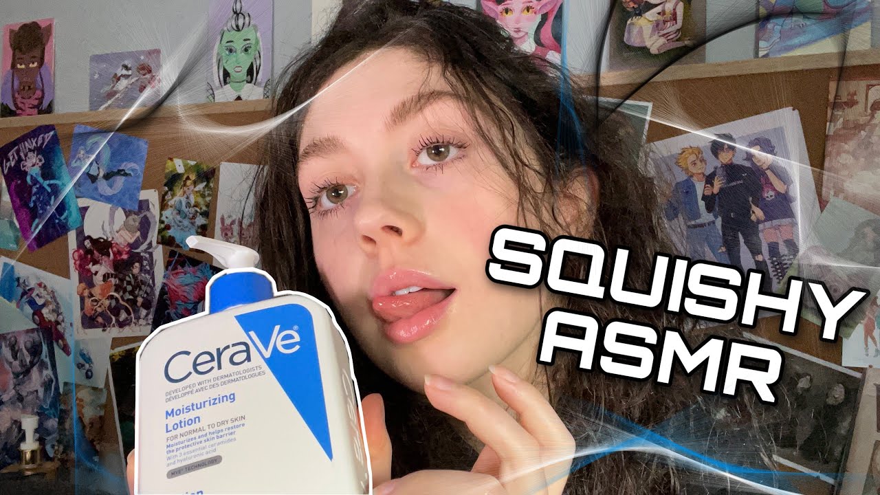 ASMR | Mouth Sounds Mixed w/ Lotion Sounds ( squishy mouth sounds, lipgloss application )
