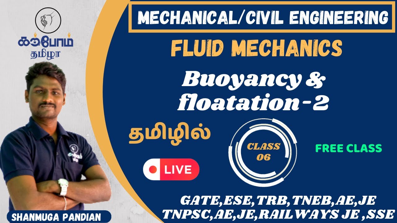 Buoyancy & floatation-2 |FLUID MECHANICS |hydraulics |MECHL/CIVIL ENGINEERING|JDO|ROAD INSPECTOR|KTA
