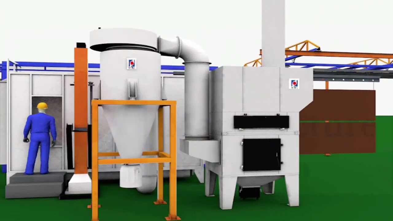 Small semi automatic powder coating line