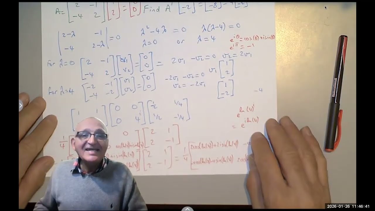 Square Root of a Matrix & Raising a Matrix to an Imaginary Power | Eigenvalue Method