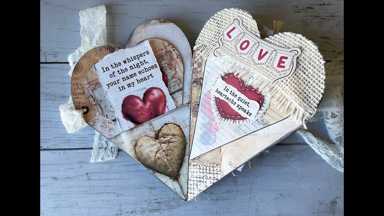 SS Digital Studio Heart Folio, Folder, Journal - Valentine Digital Kit