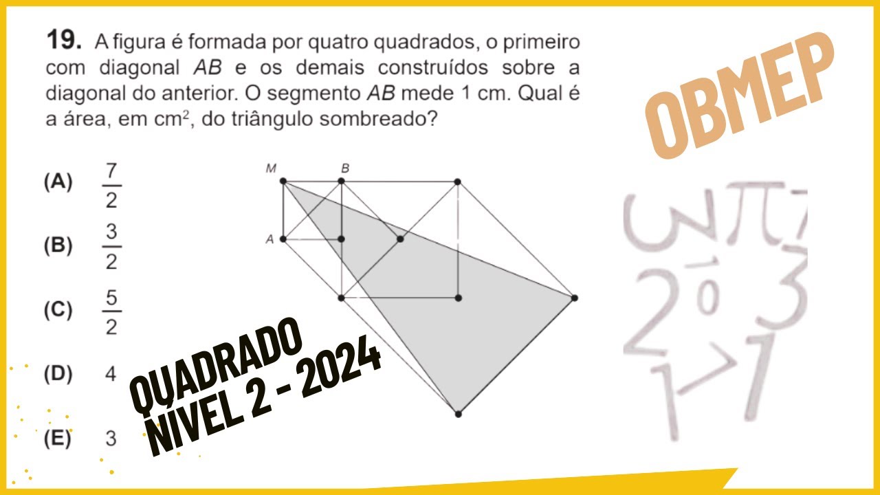✅ RESOLVI DUAS QUESTÕES DO ASSUNTO QUE MAIS CAI NA OBMEP NÍVEIS 1, 2 E 3: QUADRADO! - OBMEP 2025!