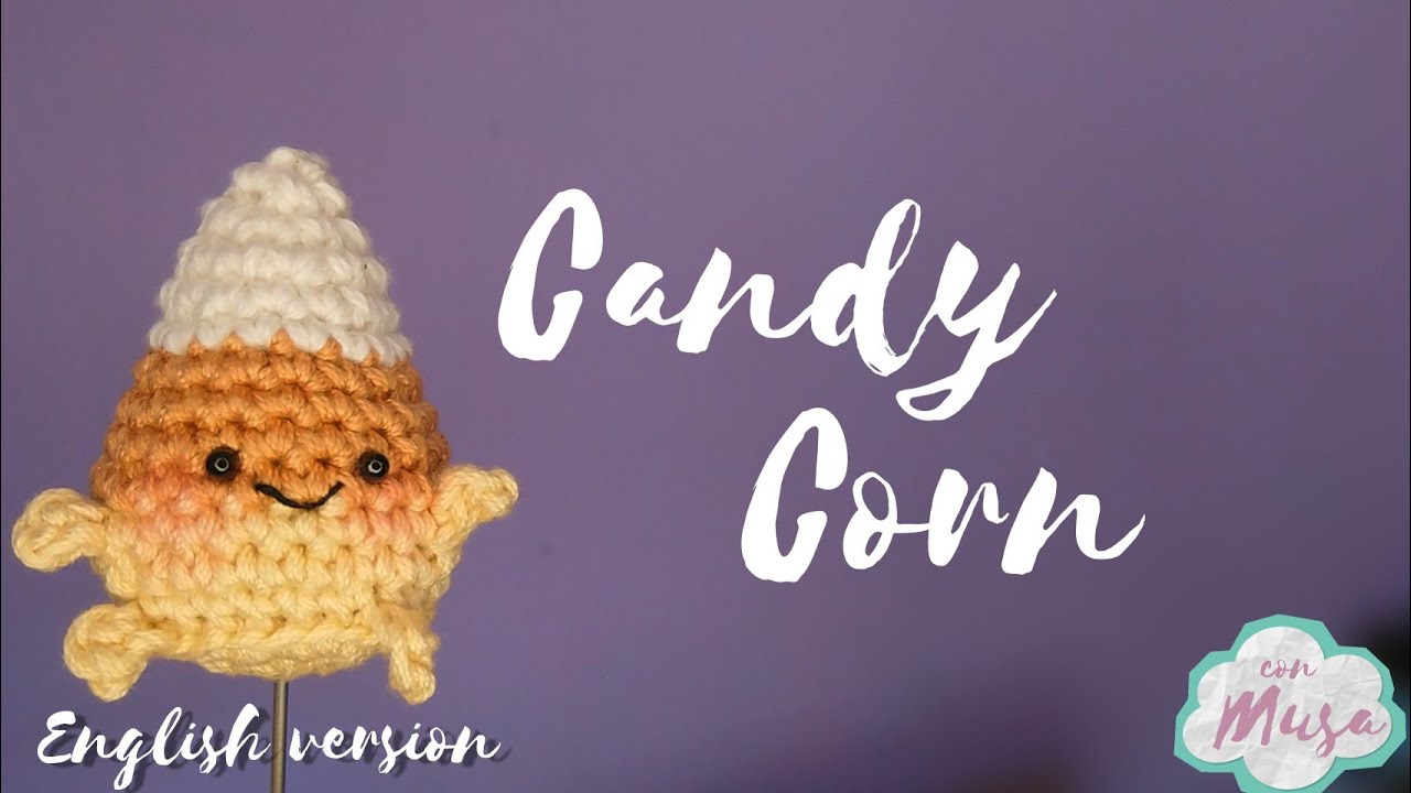 Candy Corn English Tutorial / keychain amigurumi candy step by step crochet halloween