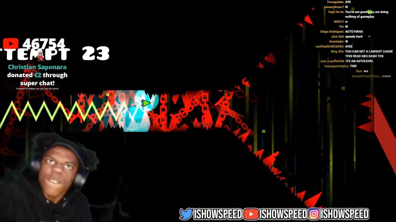 IShowSpeed Geometry dash freestyle 🔥🔥🔥