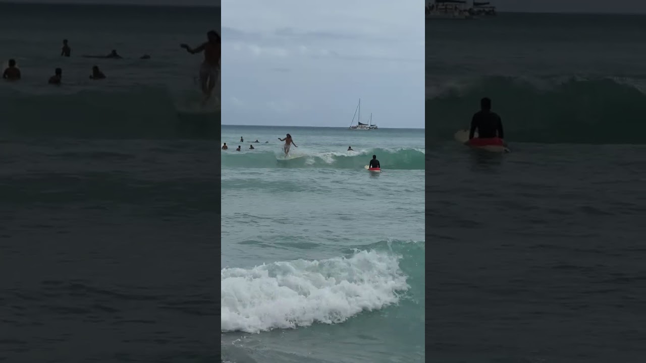 Surfing Paradise: Catching Waves at Waikiki Beach, Hawaii 🏄‍♀️ 