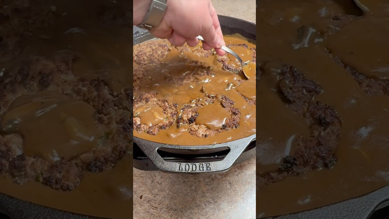 The Best Salisbury Steak Ever! #cooking #comfortfood #recipe #salisbury #steak #fyp