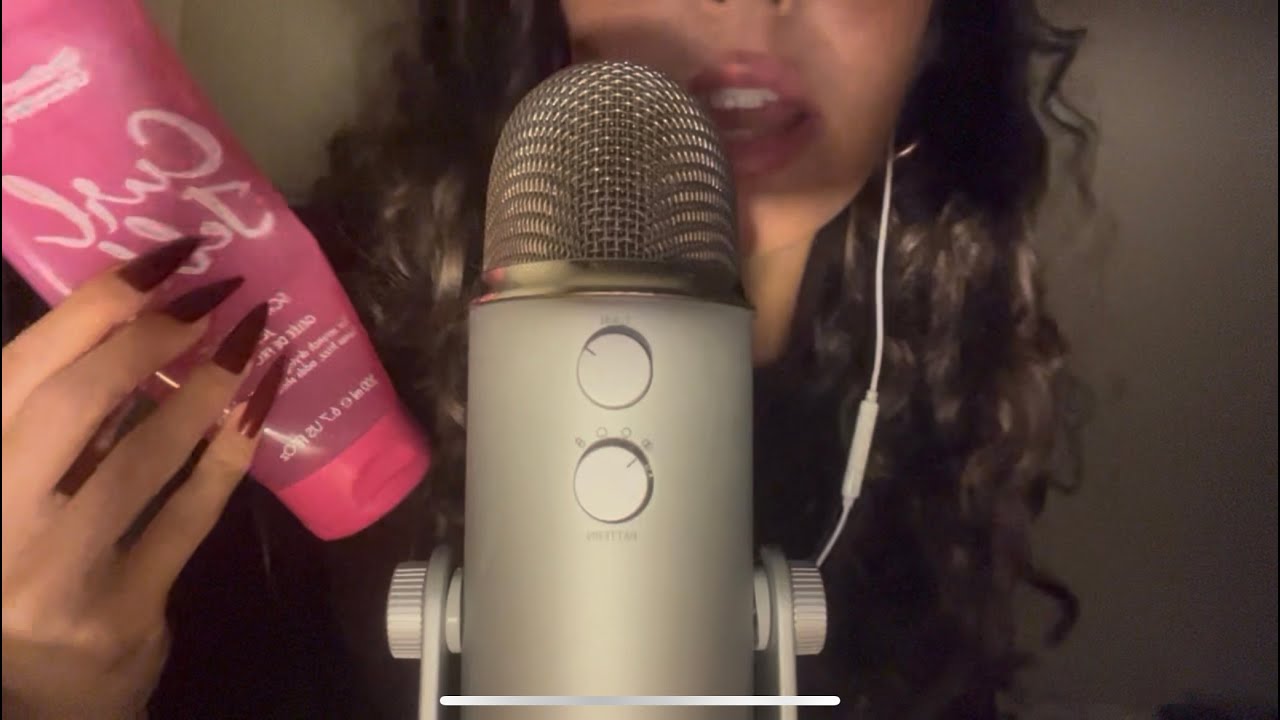 My ninth ASMR video | My Curly Hair Routine (super close whispering)