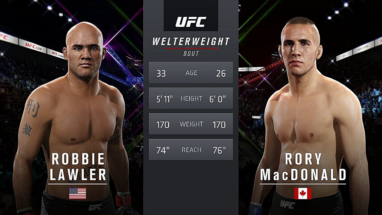 Robbie Lawler Vs. Rory MacDonald : UFC 2 Gameplay (Pro Difficulty) (AI Vs. AI) (PS4)