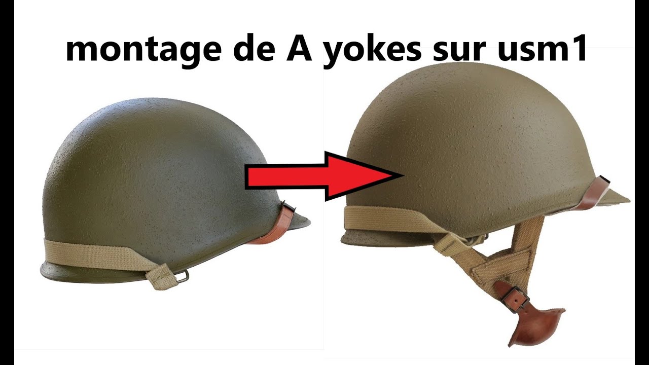 tuto, transformer son casque usm1 ww2 en version parachutiste, montages des A yokes
