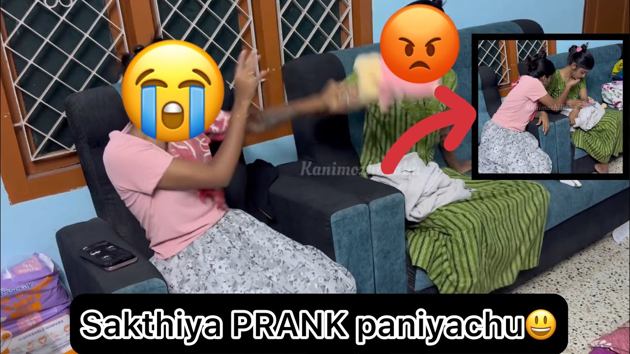 Eptiyo Sakthiya  PRANK paniyachu da saami🤕… elarum ethir partha video😃😁….#kanimozhibabu #kanivlog
