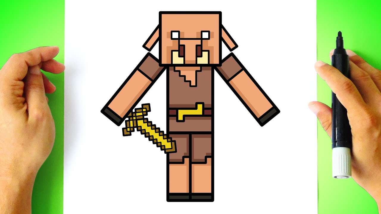 How to DRAW PIGLIN MINECRAFT