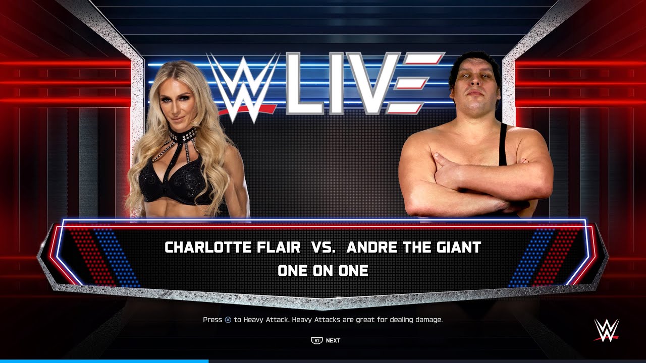 WWE 2K25 Live WWE charlotte flair V/s Andre The GIANT one on one