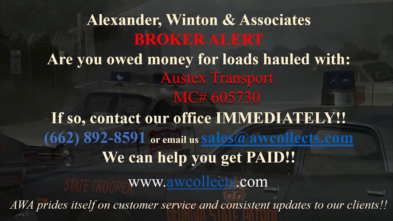 Broker Alert - Austex Transport - MC# 605730