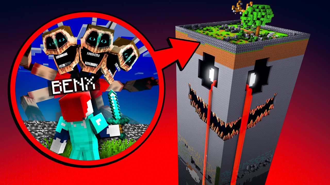 ICH ÜBERLEBE auf einem HORROR CHUNK in Minecraft
