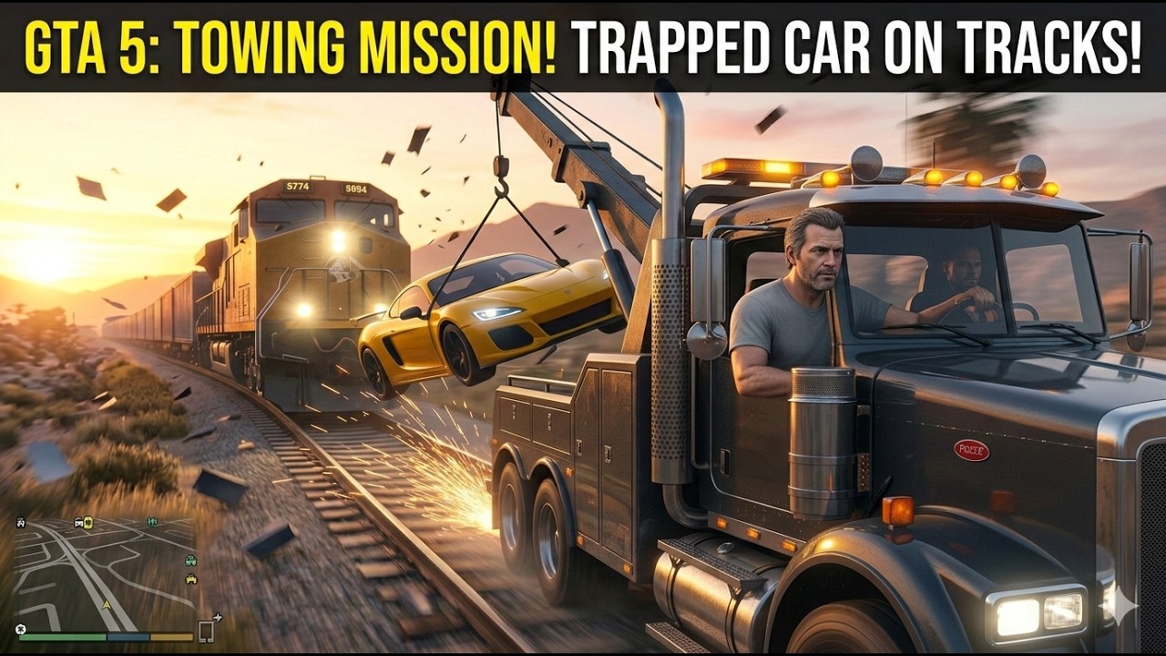 GTA 5 Towing Mission: FROM 4 FAILS TO FINALLY PASSED!