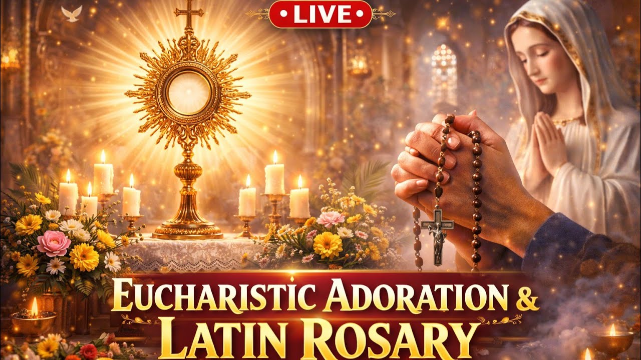 🔴 LIVE EUCHARISTIC ADORATION | Jesus Present • Peace • Latin Rosary