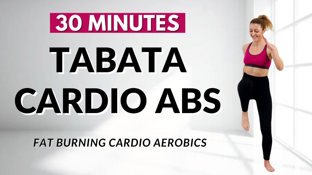 🔥30 Min TABATA CARDIO AEROBICS for Ab Lines, Small Waist & Flat Belly🔥KNEE FRIENDLY🔥NO JUMPING🔥