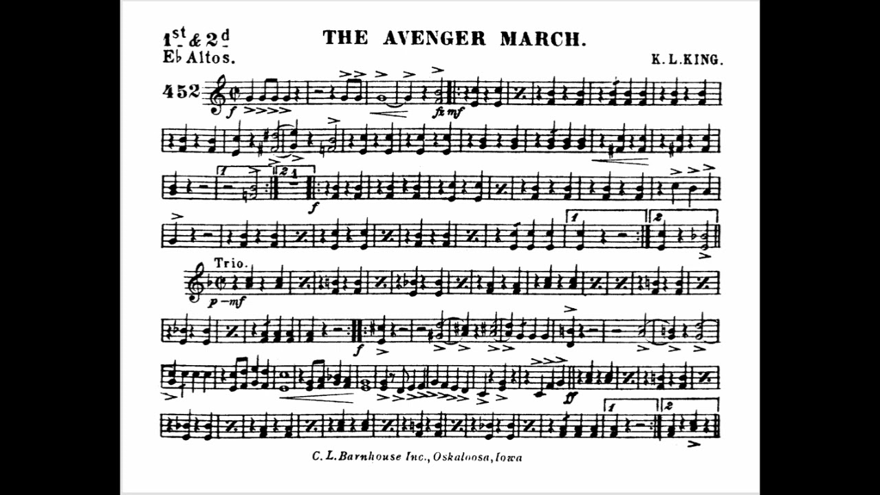 THE AVENGER MARCH - Eb ALTO 1,2