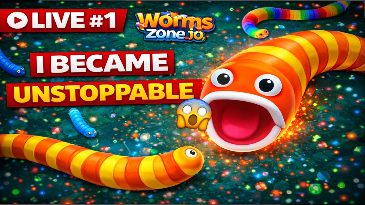 🔴 WormsZone.io LIVE #1 | I Became UNSTOPPABLE 😱 #shortsfeed #shortslive