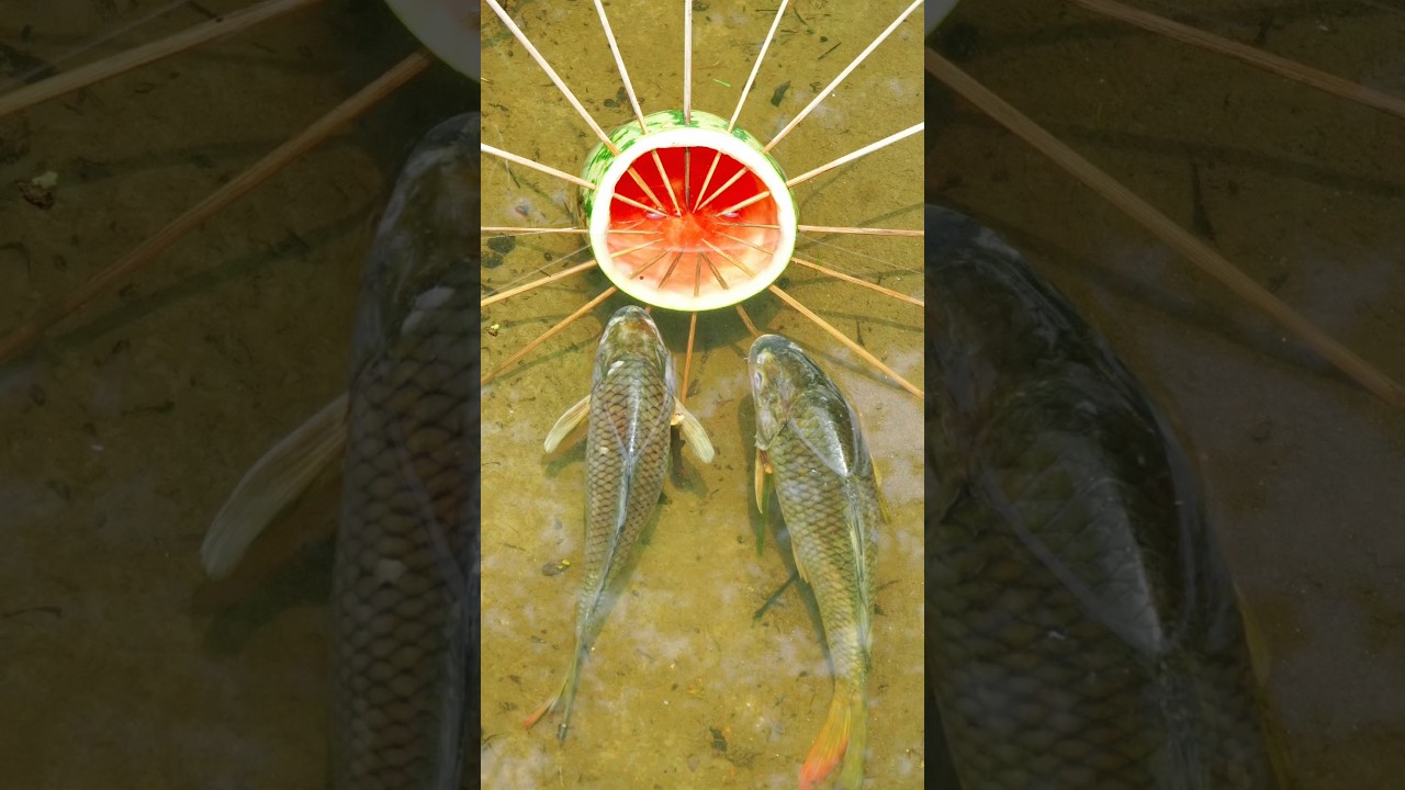✅Survival Wisdom: Watermelon Fish Trap &ndash; Nature Provides, Man Learns. #bushcraft #survival #outdoor
