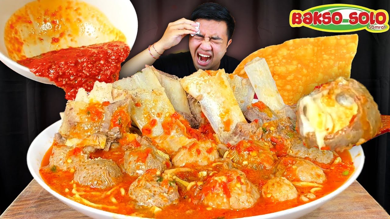 MUKBANG BAKSO KEJU MONCROT VIRAL BAKSO SOLO SAMBRAT SIRAM 1 MANGKOK SAMBAL