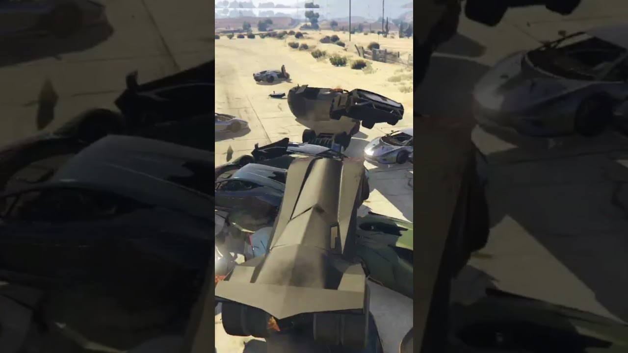 Franklin destroyed 100 Lamborghini cars in Batman car 🤯😮 