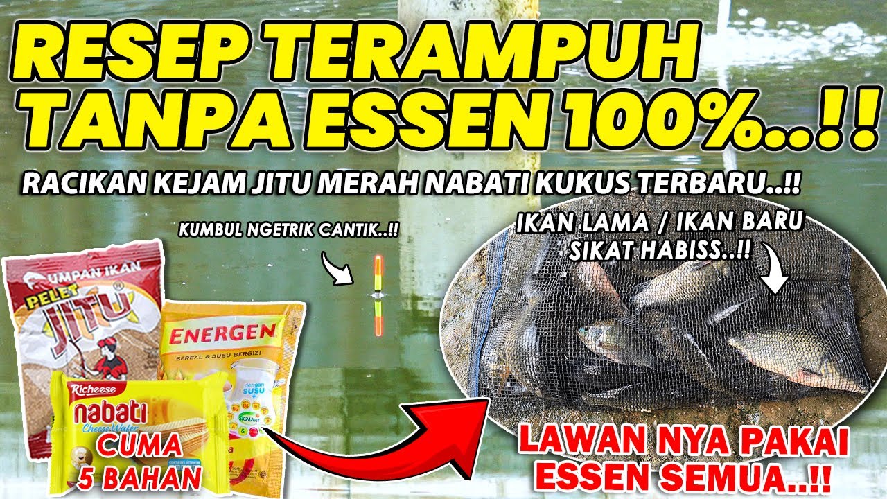 RESEP UMPAN TERAMPUH 100% MURNI TANPA ESSEN !! LEMPAR MAKAN HITUNGAN DETIK SIKAT HABIS IKAN ❗❗
