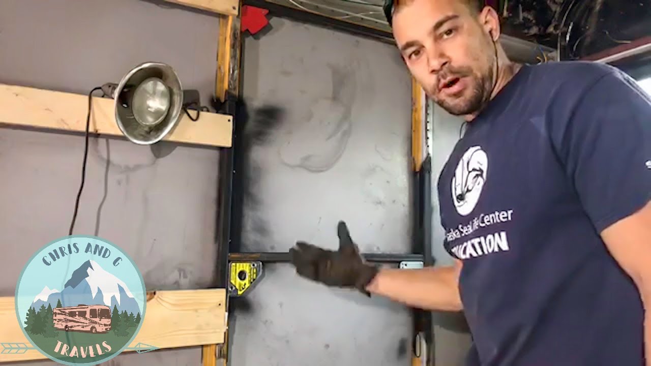 Installing First RV Windows In Our Skoolie After The Roof Raise