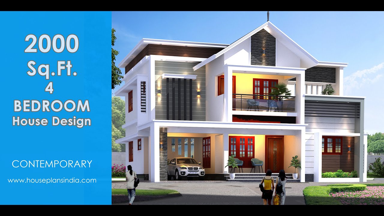 4 BHK House Design 3D with Detailed Plan