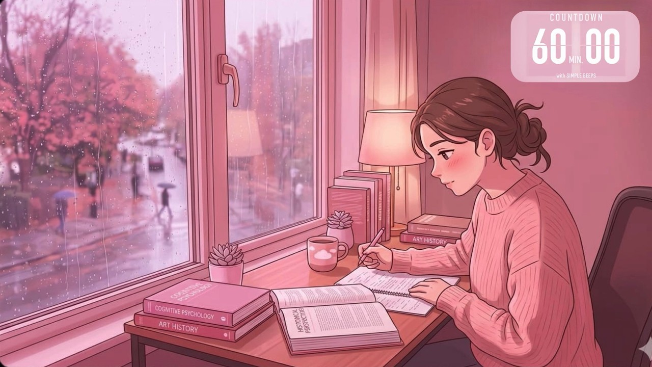 💗 1 Hour Deep Focus Study 📖 | Relaxing Music + Motivation 🎧