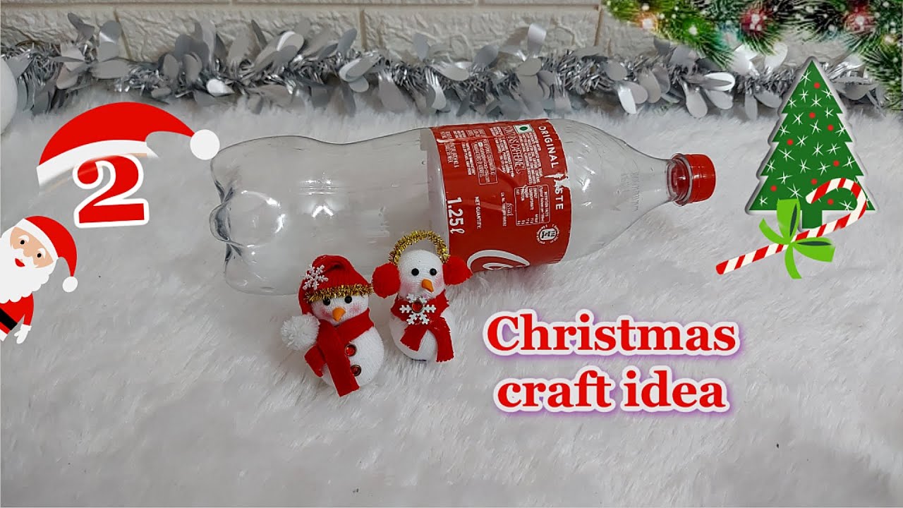 2 Affordable Christmas craft idea with Plastic Bottle | Best out of waste Christmas craft ideas🎄66