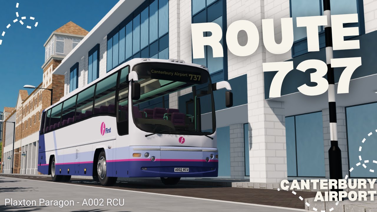 Driving Route 737 🚍 | Plaxton Paragon | Canterbury Bus Simulator (Bus Station → Airport) | #roblox