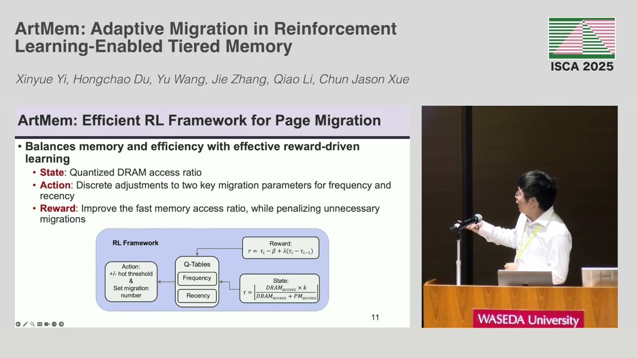 ISCA'25 - Session 3C - ArtMem: Adaptive Migration in Reinforcement Learning-Enabled Tiered Memory