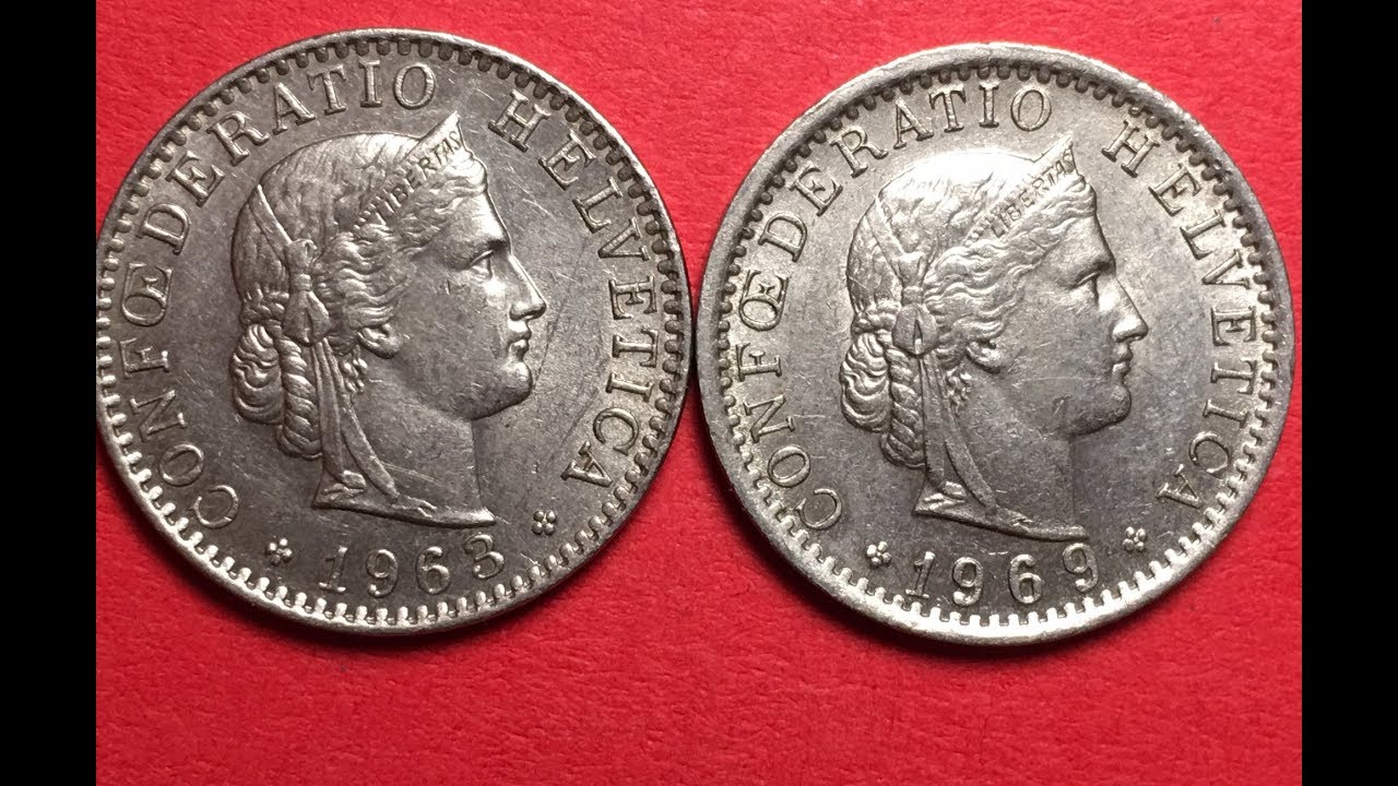 20 Rappen Coins Switzerland 1968 - 1969