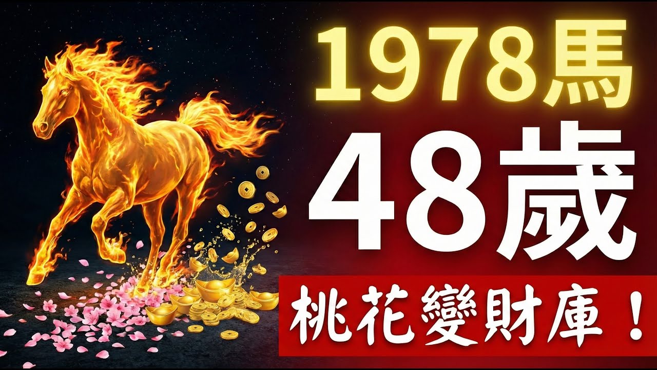 1978年屬馬人，得道之馬！48歲後你的「桃花運」竟然變成「財運」？這點千萬要利用！#1978屬馬 #屬馬運勢 #屬馬運勢 #生肖馬命理 #屬馬 #財運 #招財 #桃花運 #轉運 #風水 #生肖馬