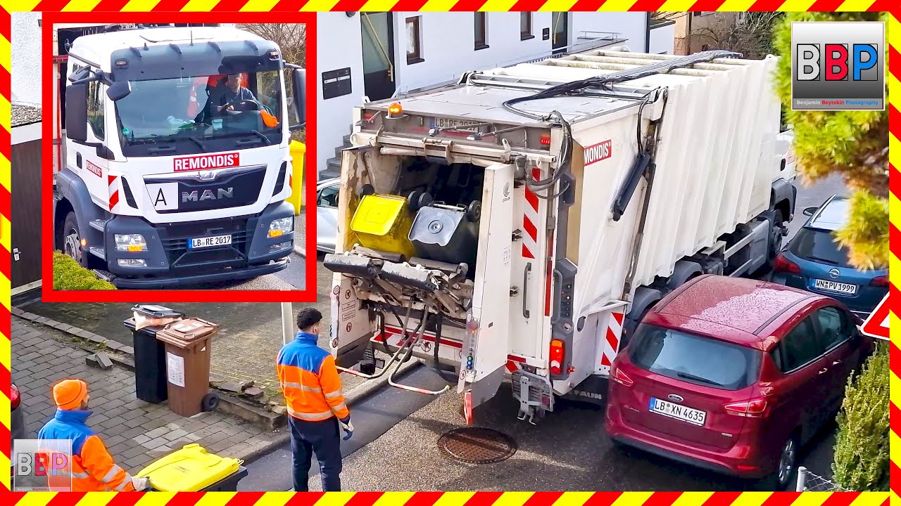 🚛 MAN / Faun Zoeller  - Leerung Gelbe Tonne, 26.02.2024.