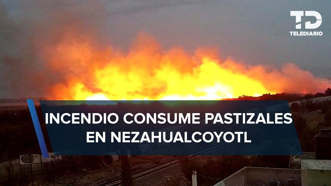 Tres incendios en pastizales de Nezahualcóyotl crecen y se hacen uno; bomberos no logran sofocarlo
