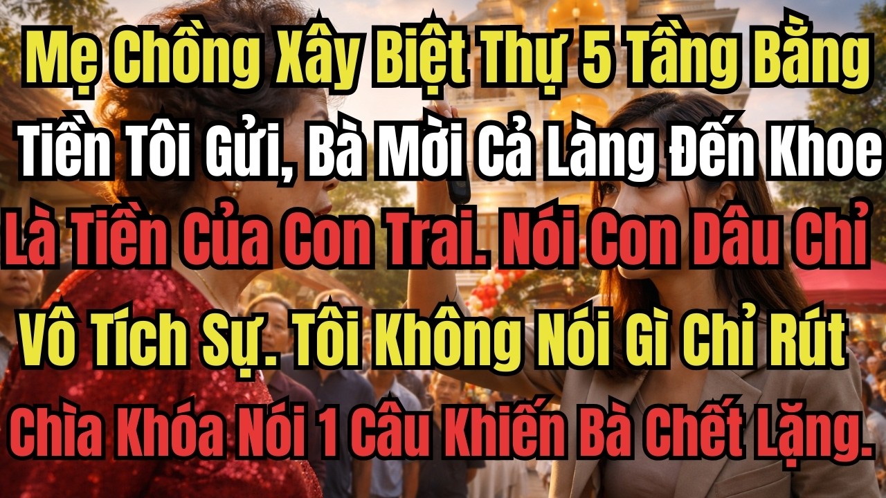 Mẹ Chồng Xây Biệt Thự 5 Tầng Bằng Tiền Tôi Gửi, Bà Mời Cả Làng Đến Khoe Là Tiền Của Con Trai. Tôi Nó