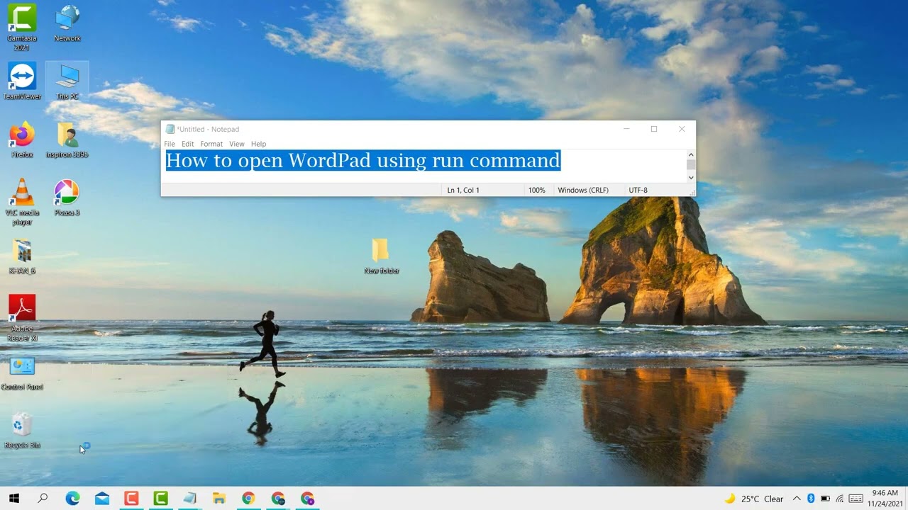 Как открыть WordPad с помощью команды 