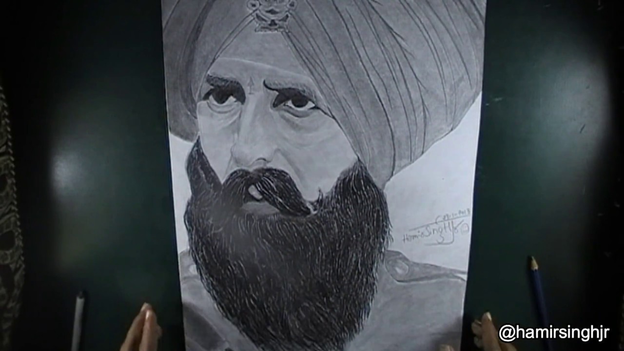 DRAWING AKSHAY KUMAR IN KESARI || FIRST LOOK || 2018- HAMIR SINGH JR