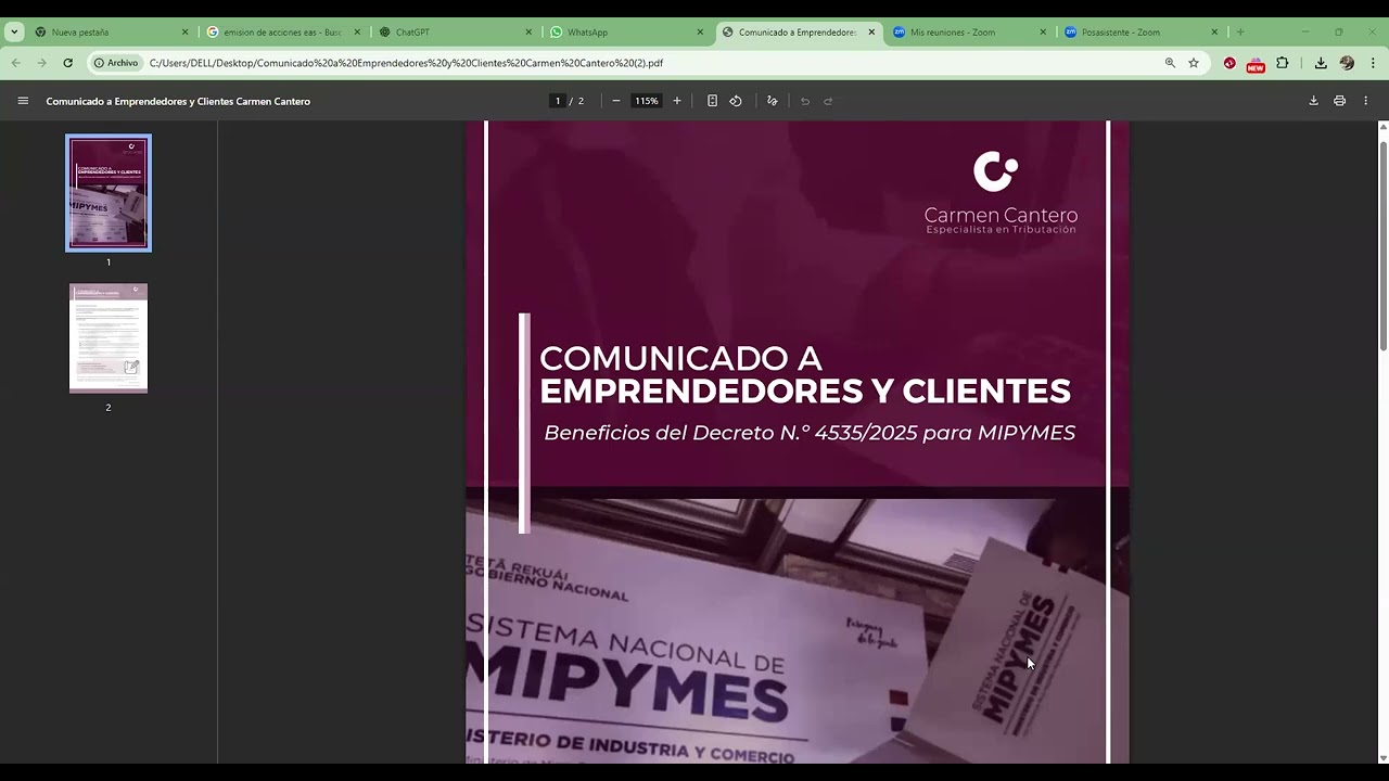 TALLER GRATUITO - KIT DE VENTAJAS DE LA CEDULA MIPYMES 27-10-2025