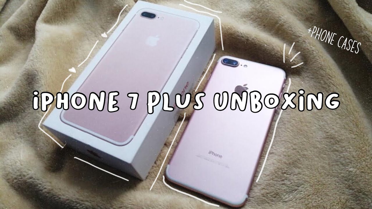 iPhone 7 plus aesthetic unboxing + accessories | 128gb rose gold