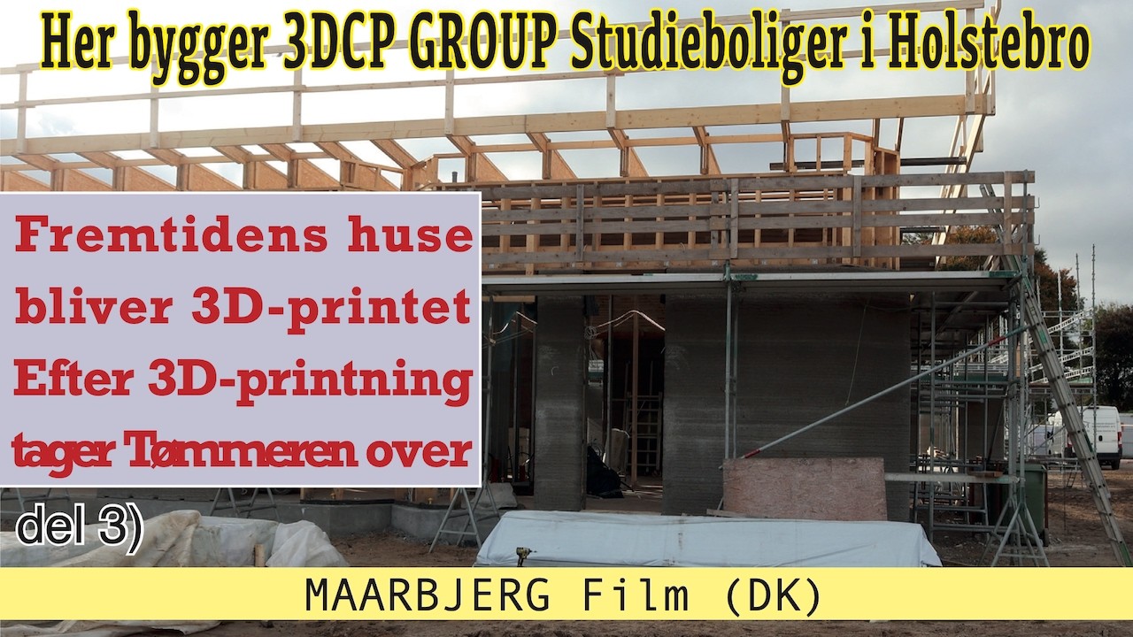 Tømrerfirma tager over efter at 3D-printning af betonvæggene er afsluttet, (del 3 -og sidste).