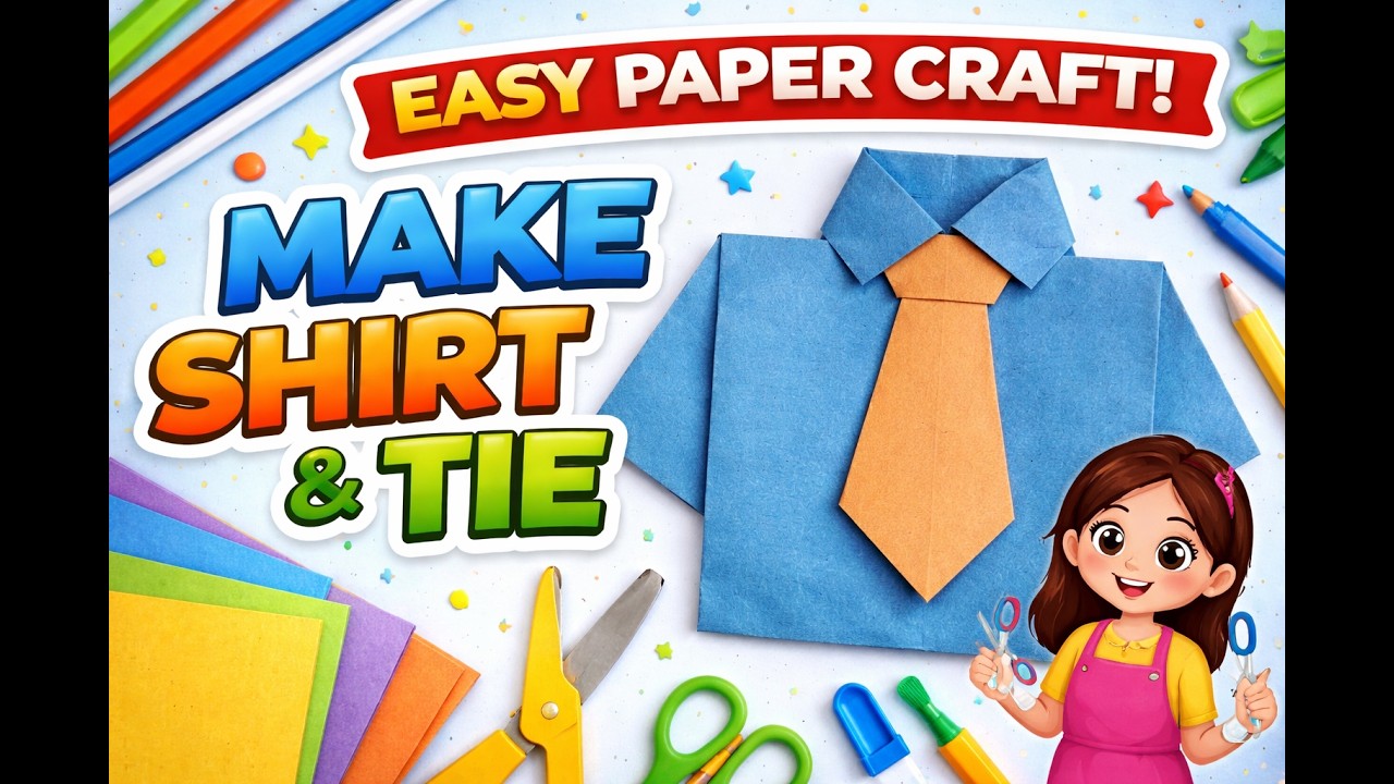 Best out of waste ideas for paper folding craft shirt ।paper shirt origami paper craft tie/shirt 