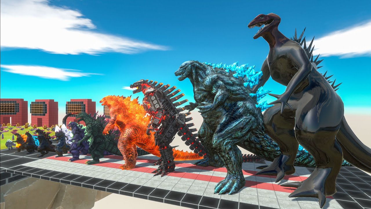 EVOLUTION of GODZILLA Bloodbath Size Comparison vs Team KING TITAN - Animal Revolt Battle Simulator